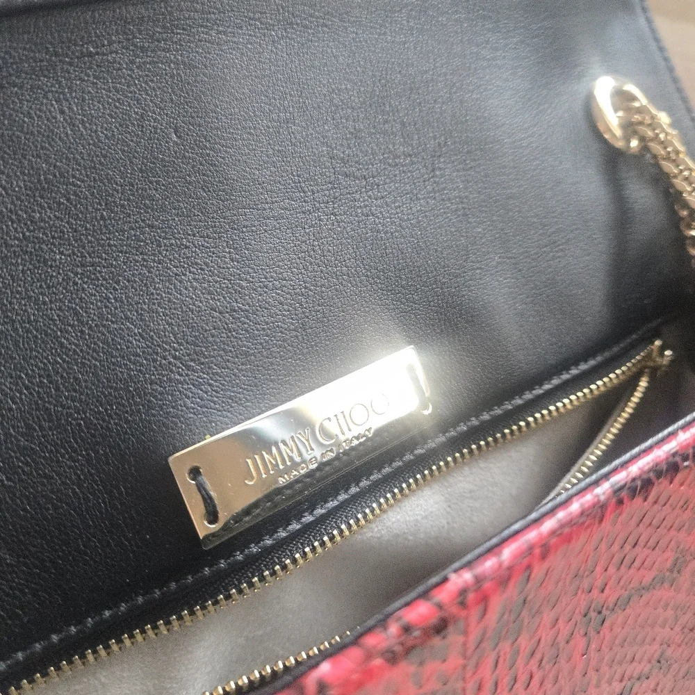Jimmy Choo Snakeskin Shoulder Bag – Pink & Black EUC